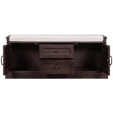 TREXM Storage Bench with 2 Drawers and 2 Cabinets
