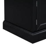 TREXM Storage Bench with 2 Drawers and 2 Cabinets in Black