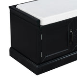 TREXM Storage Bench with 2 Drawers and 2 Cabinets in Black