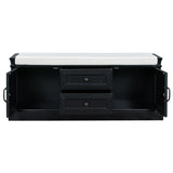 TREXM Storage Bench with 2 Drawers and 2 Cabinets in Black