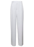 Dries Van Noten Women White Pants With Pressed Crease In Acetate Woman