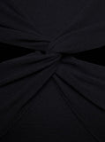 Coperni Women Mini Black Dress With Mock Neck And Twisted Cut-Out In Wool Woman