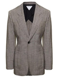 Bottega Veneta Women Grey Single-Breasted Slim-Fitted Jacket With Single Button In Viscose Blend Woman