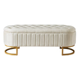 Elegant Upholstered Velvet Storage Ottoman