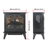 24 Inch 3D Flame Electric Infrared Quartz Fireplace Stove