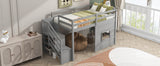 Twin Size Loft Bed with Storage Staircase and Window