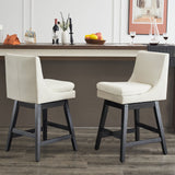 Upholstered Swivel Bar Stools Set of 2