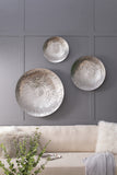 Silver Textured Oversized Disc Wall Decor Set of 3