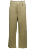 Burberry Men Beige Wide-Leg Pants In Cotton Man