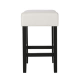 Set of 2, 26.75" Backless Fabric Counter Height Barstool