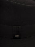 Saint Laurent Women Black Fedora Hat With Engraved Logo In Felt Woman