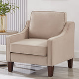 Modern Armchair, Single Seat Velvet Accent Chair, Taupe