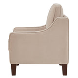 Modern Armchair, Single Seat Velvet Accent Chair, Taupe