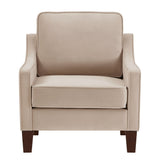 Modern Armchair, Single Seat Velvet Accent Chair, Taupe