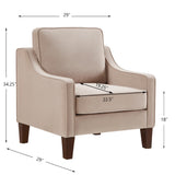 Modern Armchair, Single Seat Velvet Accent Chair, Taupe