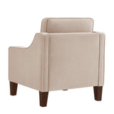 Modern Armchair, Single Seat Velvet Accent Chair, Taupe