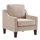 Modern Armchair, Single Seat Velvet Accent Chair, Taupe