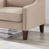 Modern Armchair, Single Seat Velvet Accent Chair, Taupe