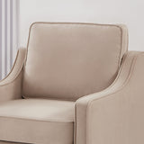 Modern Armchair, Single Seat Velvet Accent Chair, Taupe