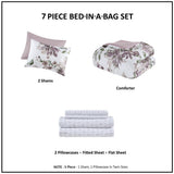 Queen Floral Comforter Set with Bed Sheets