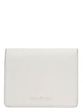 Acne Studios Men White Card-Holder With Embossed Logo In Hammered Leather Man