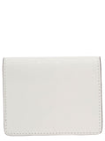 Acne Studios Men White Card-Holder With Embossed Logo In Hammered Leather Man