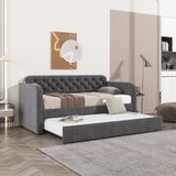 Twin Size Upholstered Daybed with Trundle and USB Charging