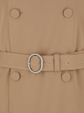 Jil Sander Men Beige Double Breasted Trench With Belt In Wool Man