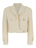 Givenchy Women White Jacket With Logo 4G Detail On The Buttons In Wool Blend Woman