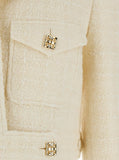 Givenchy Women White Jacket With Logo 4G Detail On The Buttons In Wool Blend Woman
