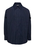 Thom Browne Men Oversized Blue Shirt With Patch Pockets In Polyamide Blend Man