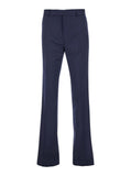 Givenchy Men Blue Flared Pants With High Waist In Wool Man