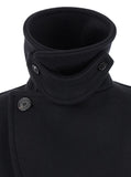 Saint Laurent Women Black Double-Breasted Coat With Classic Wide Revers In Wool Woman