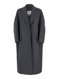 Max Mara Women 'Asburgo' Grey  Coat With Notched Revers In Virgin Wool Blend Woman