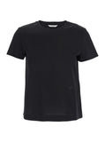 Max Mara Women Black T-Shirt With Logo Embroidered On The Front In Cotton Woman