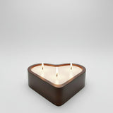 Love In The Air Wooden Heart-Shaped Candle 3wick