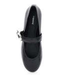 Coperni Women Black Ballerinas With Metallic Logo And Strap In Smooth Leather Woman