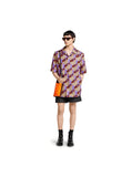 Gucci Men Multicolor Bowling Shirt With Cuban Collar And All-Over Print In Cotton Man