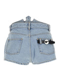 Coperni Women Blue Shorts With Crown-Shaped Design In Cotton Woman