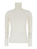 Max Mara Women White High Neck Sweater In Wool Woman
