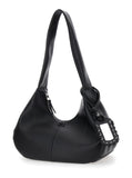 Ganni Women Shoulder Bag 'Bou Bag Hobo Medium' With Shoulder Strap And Removable Black Leather Logo Patch For Women