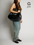 Ganni Women Shoulder Bag 'Bou Bag Hobo Medium' With Shoulder Strap And Removable Black Leather Logo Patch For Women