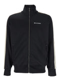Palm Angels Men Men's Black 'Classic Logo' Sweatshirt With Printed Logo On Front In Tech Fabric
