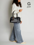 Stella Mccartney Women Medium 'Ryder' Handbag With Lock Detail On Front In Ecoleather Black For Women