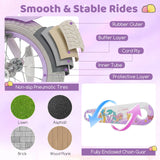 Kids Bike 12-20 Inch with Training Wheels & Basket Purple