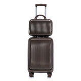 ABS Spinner Wheel Luggage Set with Cosmetic Case - Brown