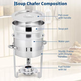 2-Pack 7-Quart Stainless Steel Round Soup Chafing Dish Set