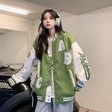 Y2K Oversized Lamb-Wool Bomber Jacket Women