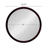 Circle Wall Mirror with Wooden Frame - Black, Light Brown, Dark Brown