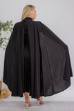 The Stella Cape Plus Size Midi Dress - Black